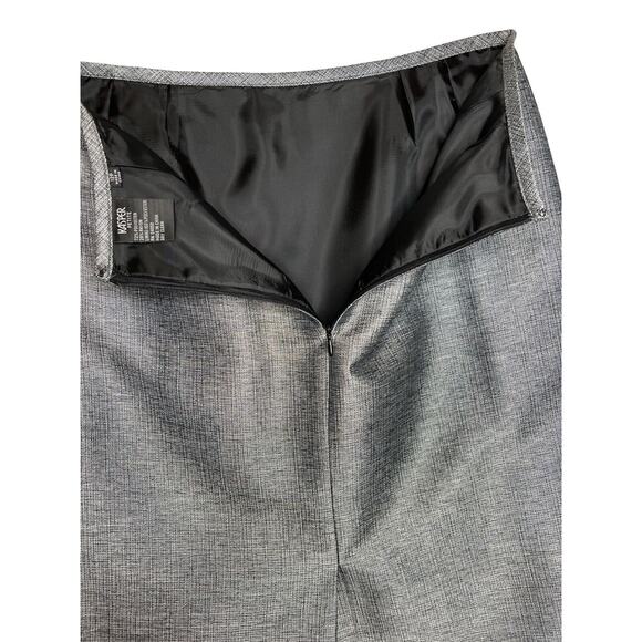 Kasper Size 12 P Silver Skirt Suit Full Button Front Pocket Jacket Wedding - Picture 12 of 12